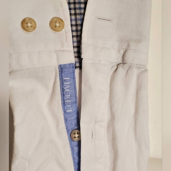 Hackett London White Contrast Detail Flannel Shirt Cotton Slim Fit Small - Picture 4 of 7